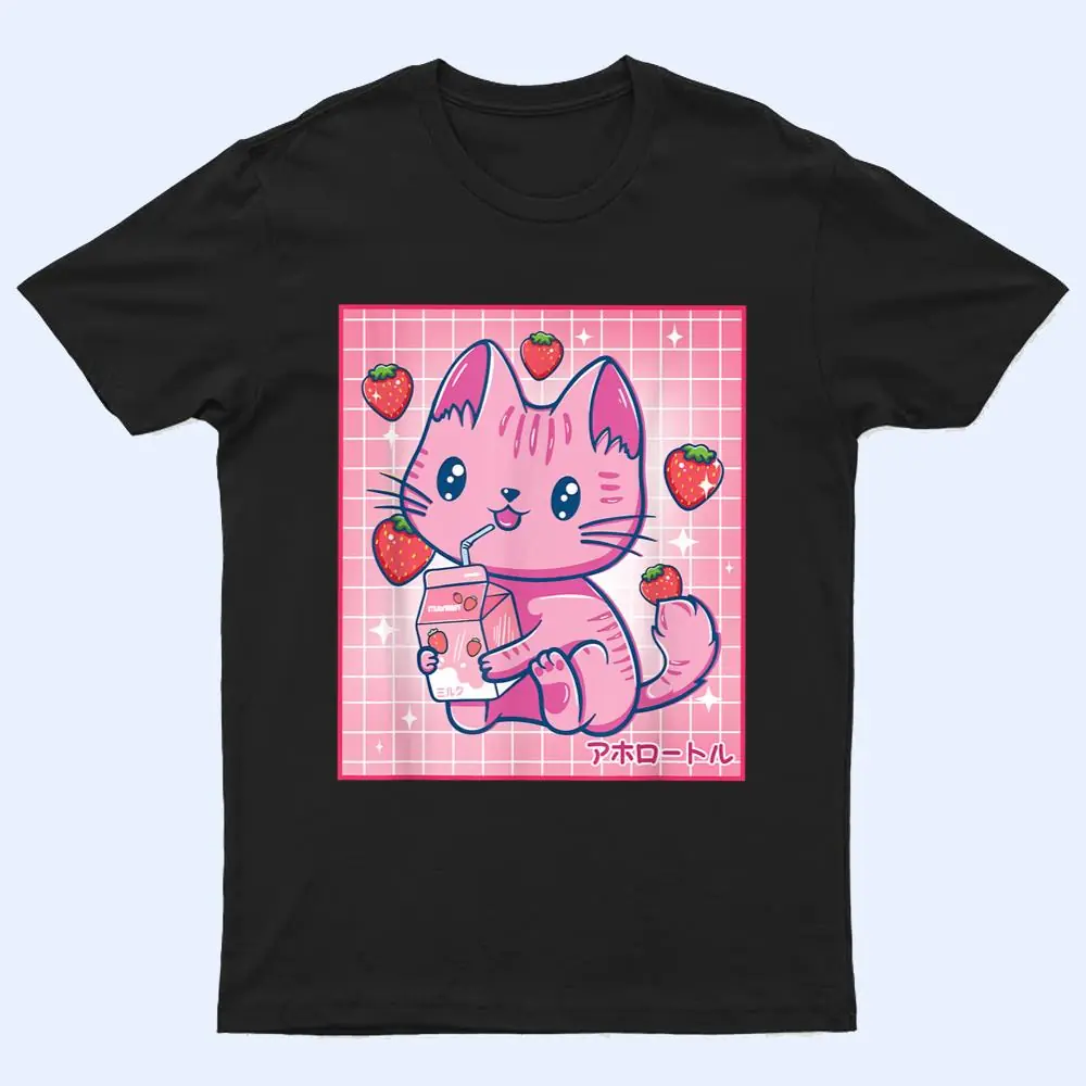 Strawberry Shake Strawberry Milk Cat Kawaii Neko Girls Anime T Shirt Strawberry Shake Strawberry Milk Cat Kawaii Neko Girls Anime T Shirt