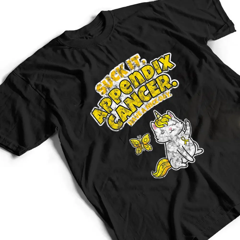 Suck-It-Appendix-Cancer-Unicorn-Cat-Butterfly-T-Shirt-2 Suck It Appendix Cancer Unicorn Cat Butterfly T Shirt