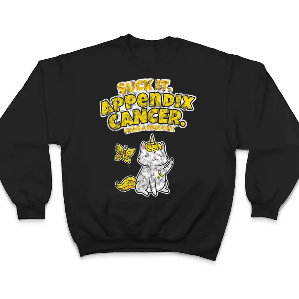 Suck-It-Appendix-Cancer-Unicorn-Cat-Butterfly-T-Shirt-4 Suck It Appendix Cancer Unicorn Cat Butterfly T Shirt