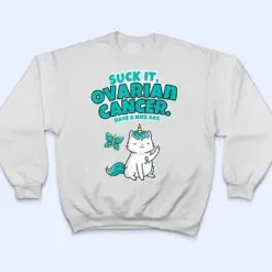 Suck It Ovarian Cancer Unicorn Cat Butterfly T Shirt Suck It Ovarian Cancer Unicorn Cat Butterfly T Shirt