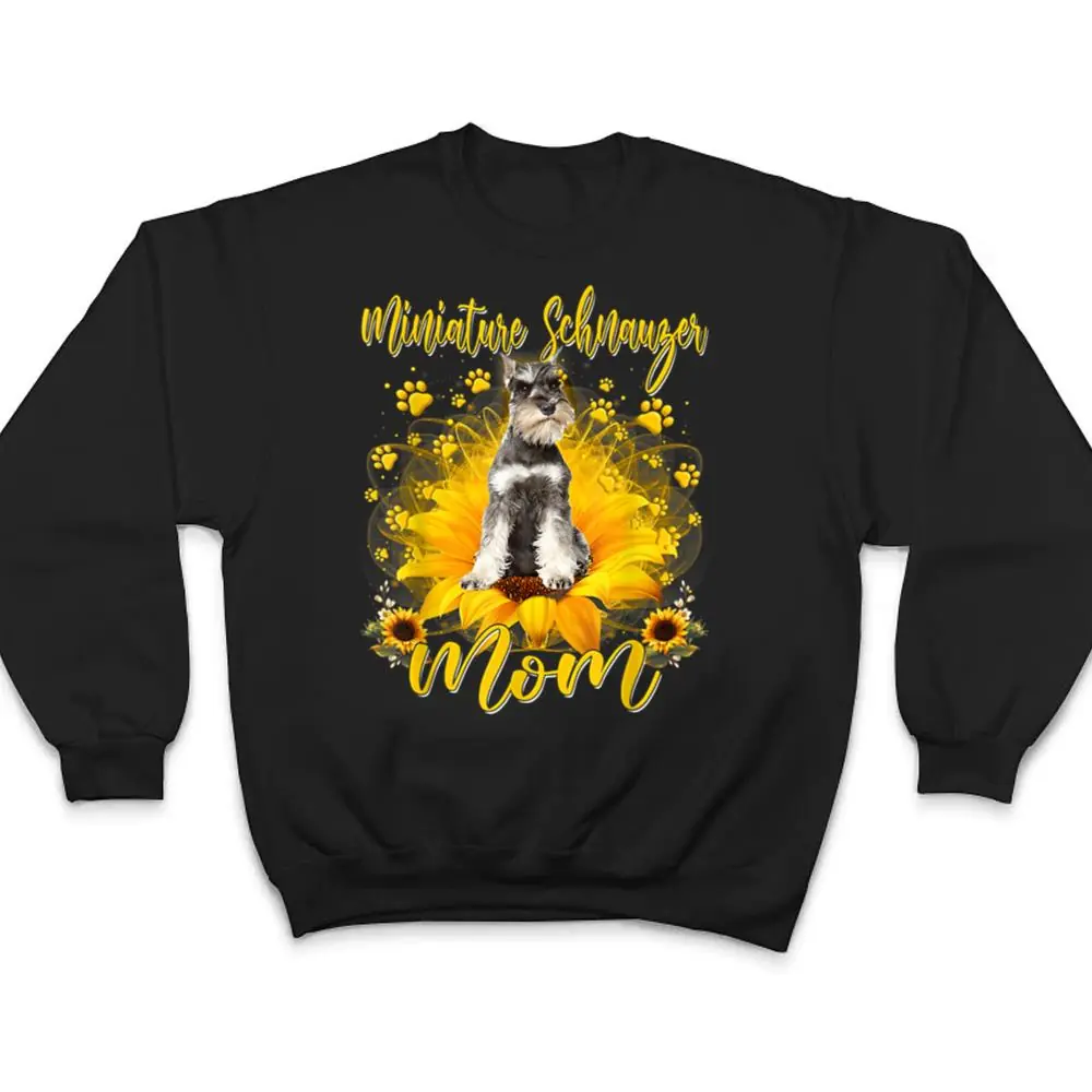 Sunflower-Best-Dog-Mom-Ever-Funny-Miniature-Schnauzer-Dog-T-Shirt-4 Sunflower Best Dog Mom Ever Funny Miniature Schnauzer Dog T Shirt