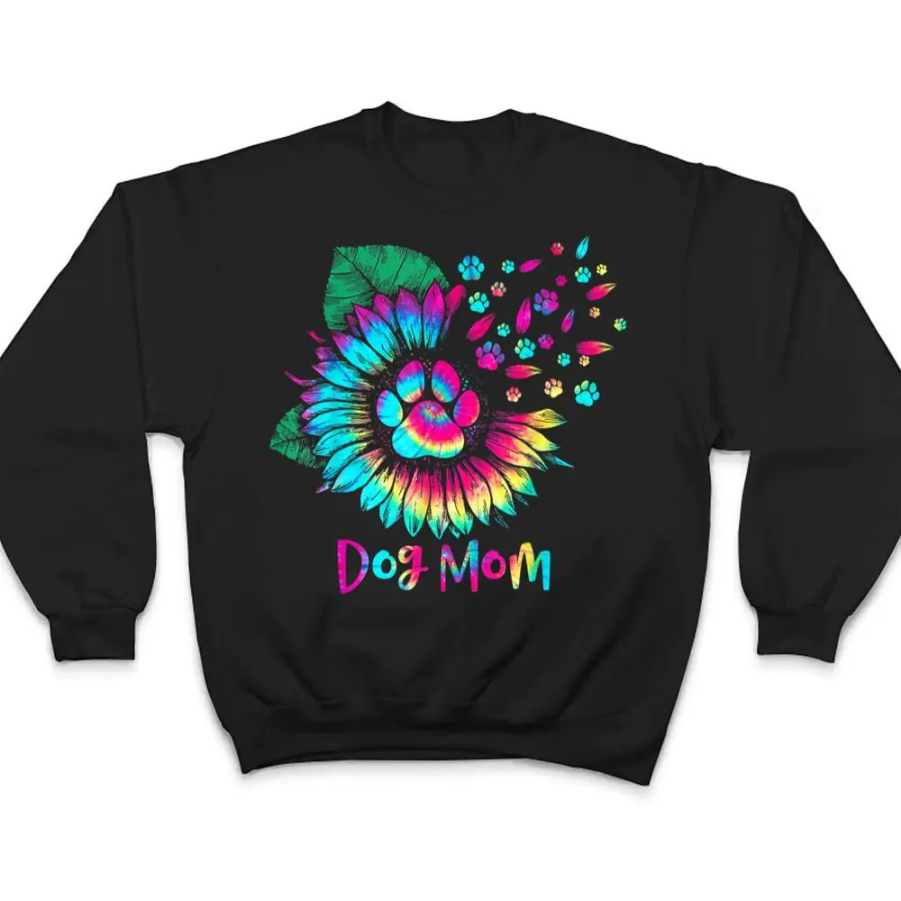 Sunflower Dog Mom Tie Dye Dog Lover Mother's Day T Shirt