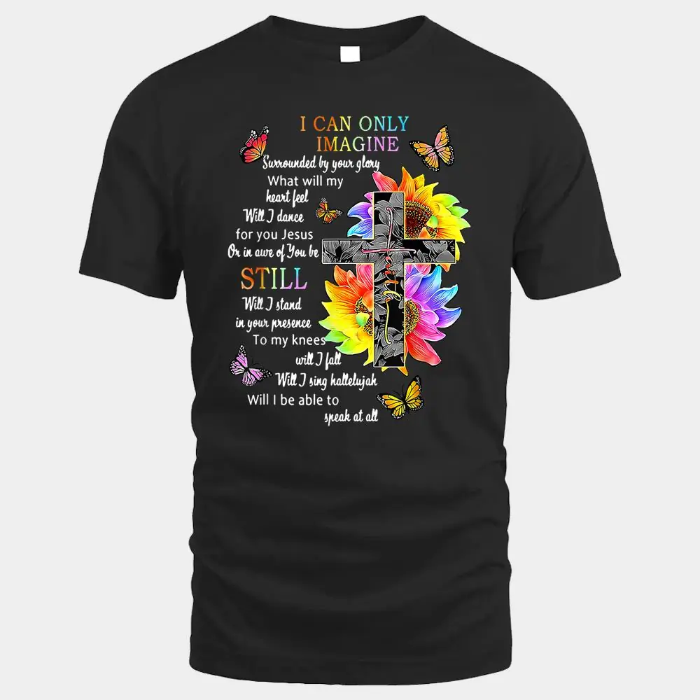 Sunflower Jesus Cross Butterfly I Can Imagine Christian Gift