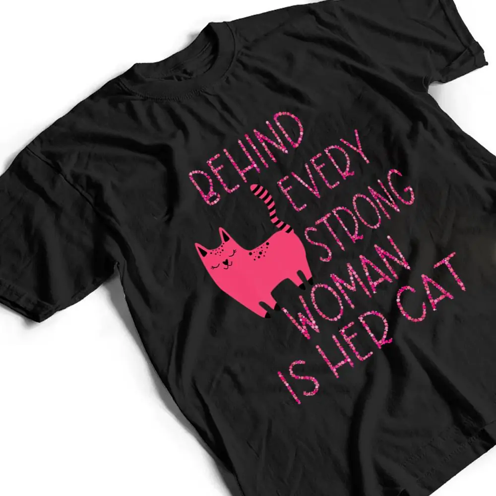 Supercute-Pink-Kitty-Behind-Every-Strong-Woman-Is-Her-Cat-T-Shirt-2 Supercute Pink Kitty Behind Every Strong Woman Is Her Cat T Shirt