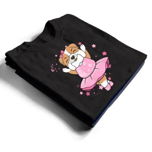 Sweet pink Ballerina English Bulldog Dog Ballett in Tutu T Shirt