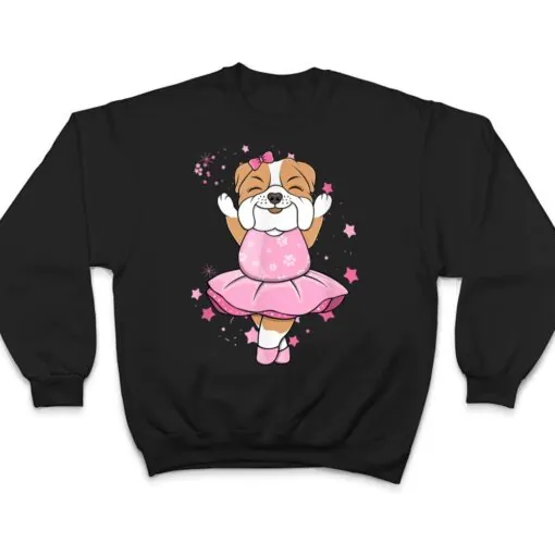 Sweet pink Ballerina English Bulldog Dog Ballett in Tutu T Shirt