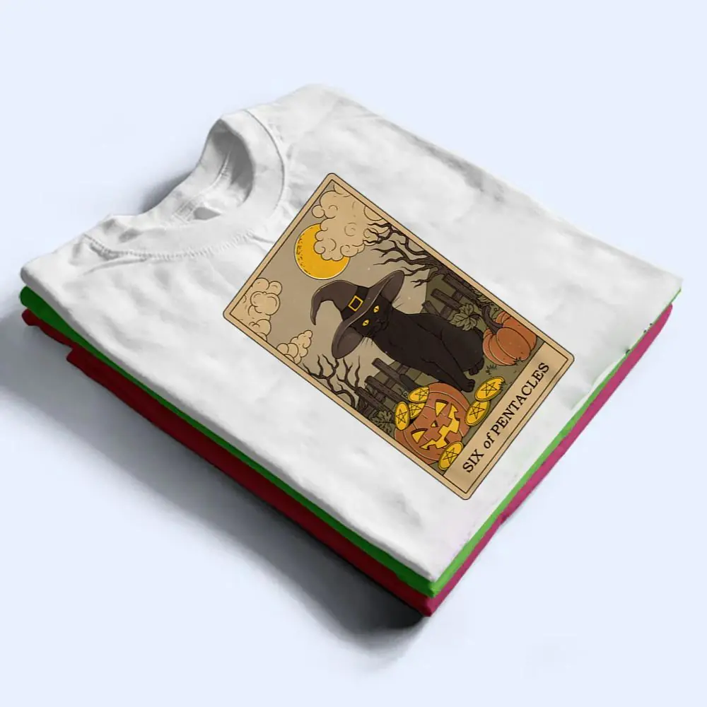 Tarot-Card-Crescent-Moon-And-Black-Cat-Witch-Hat-T-Shirt-1 Tarot Card Crescent Moon And Black Cat Witch Hat T Shirt