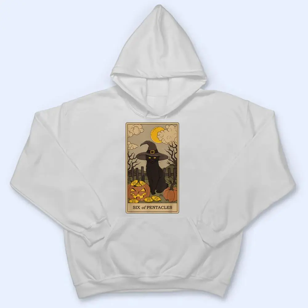 Tarot-Card-Crescent-Moon-And-Black-Cat-Witch-Hat-T-Shirt-3 Tarot Card Crescent Moon And Black Cat Witch Hat T Shirt