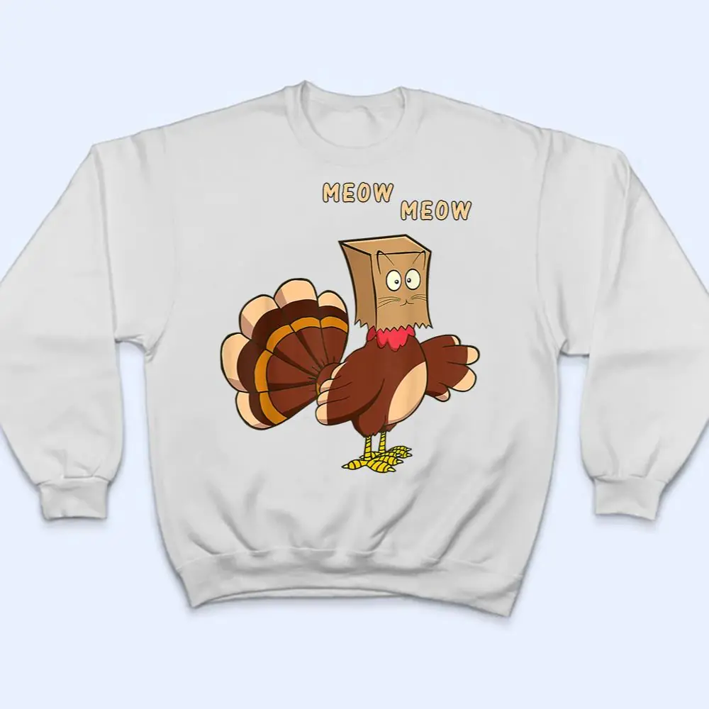 Thanksgiving-Cat-Funny-Fake-Cat-Meow-Thanksgiving-Turkey-Dab-T-Shirt-4 Thanksgiving Cat Funny Fake Cat Meow Thanksgiving Turkey Dab T Shirt
