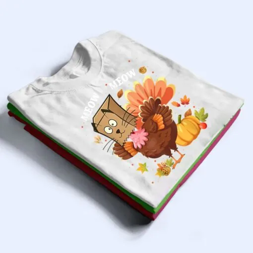 Thanksgiving Funny Turkey Fake Cat Meow Kitty Cats Lover Ver 1 T Shirt