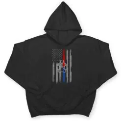 Thin Red Blue Line Flag With Dog Paw Print T Shirt Thin Red Blue Line Flag With Dog Paw Print T Shirt