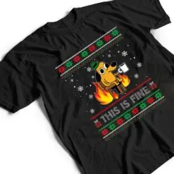 This Is Fine Dog Meme Funny Christmas Xmas T Shirt This Is Fine Dog Meme Funny Christmas Xmas T Shirt