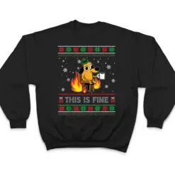 This Is Fine Dog Meme Funny Christmas Xmas T Shirt This Is Fine Dog Meme Funny Christmas Xmas T Shirt
