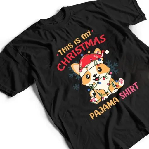 This Is My Christmas Pajama Corgi Tree Light Dog Xmas T Shirt