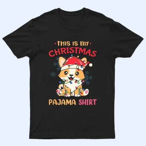This Is My Christmas Pajama  Corgi Tree Light Dog Xmas T Shirt