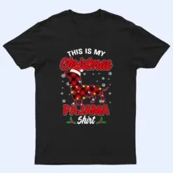 This Is My Christmas Pajama  Santa Dachshund Dog Plaid T Shirt