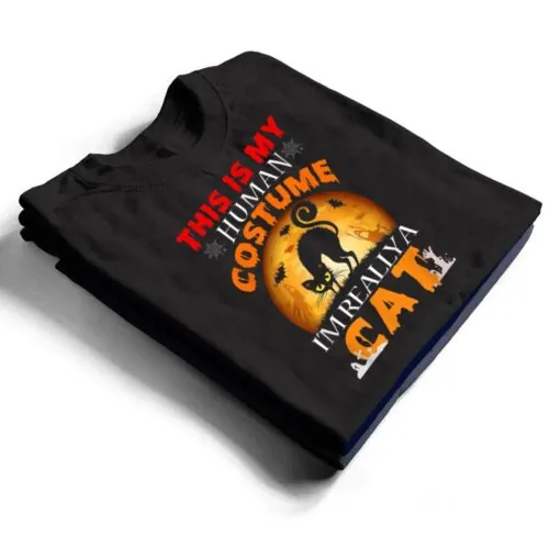 This Is My Human Costume I'm Really A Cat Pumkin Halloween T Shirt