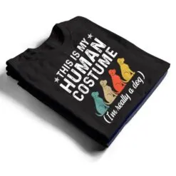 This Is My Human Costume I'm Really A Dog Retro Halloween T Shirt This Is My Human Costume I'm Really A Dog Retro Halloween T Shirt
