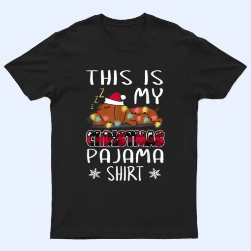 This is My Christmas Pajama Merry Christmas Red Plaid Dog T Shirt