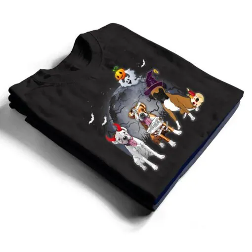 Three Boxers Dog in The Moon Halloween Costume men women T Shirt