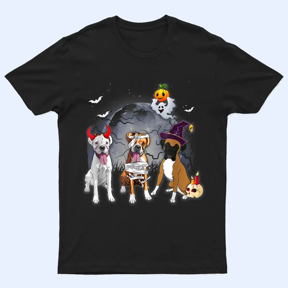 Three Boxers Dog in The Moon Halloween Costume men women T Shirt Three Boxers Dog in The Moon Halloween Costume men women T Shirt