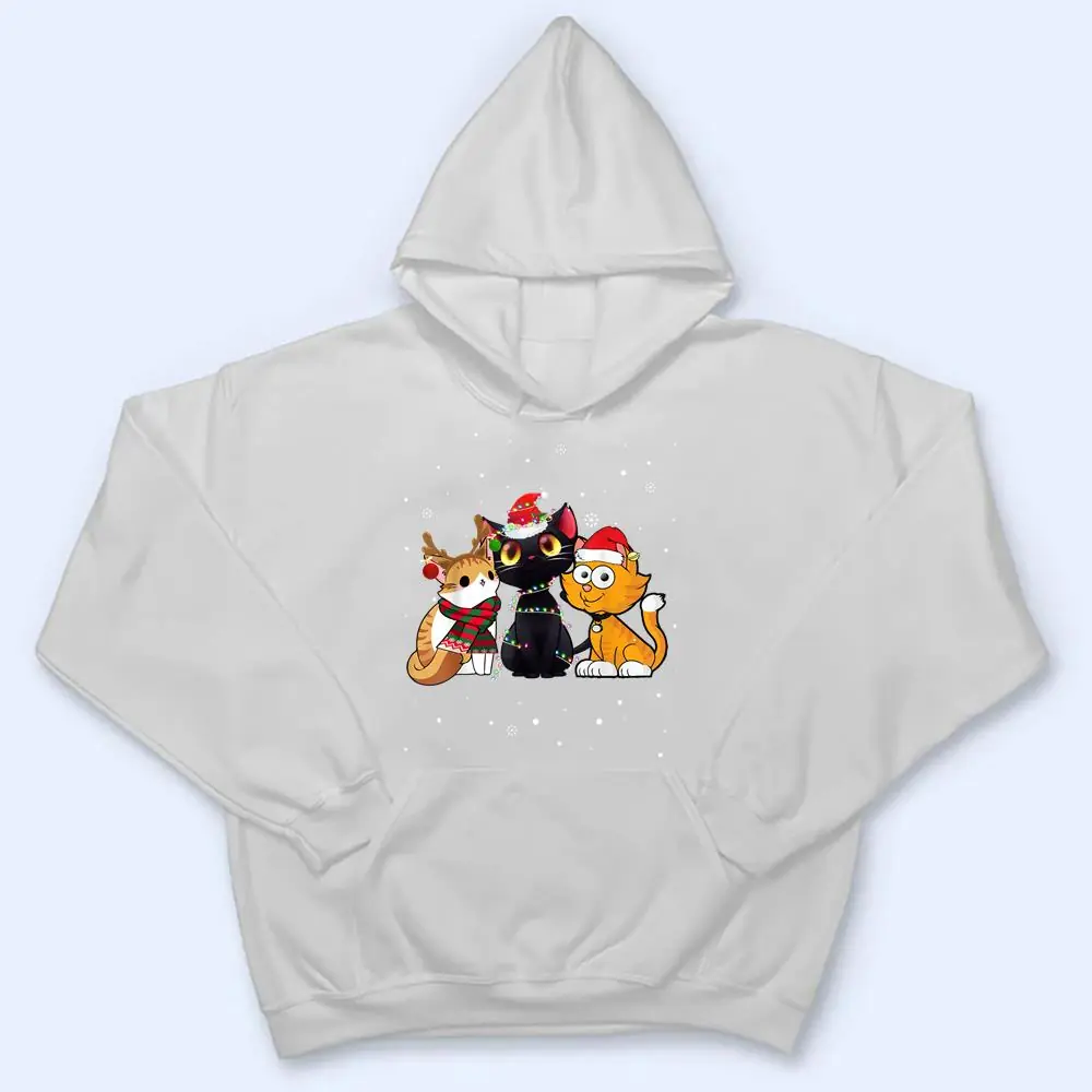 Three-Cat-Christmas-Funny-Kitty-Santa-Hat-And-Lights-Gifts-T-Shirt-3 Three Cat Christmas Funny Kitty Santa Hat And Lights Gifts T Shirt