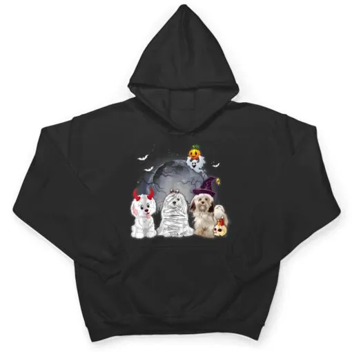 Three Havaneses Dog in The Moon Halloween Costume T Shirt