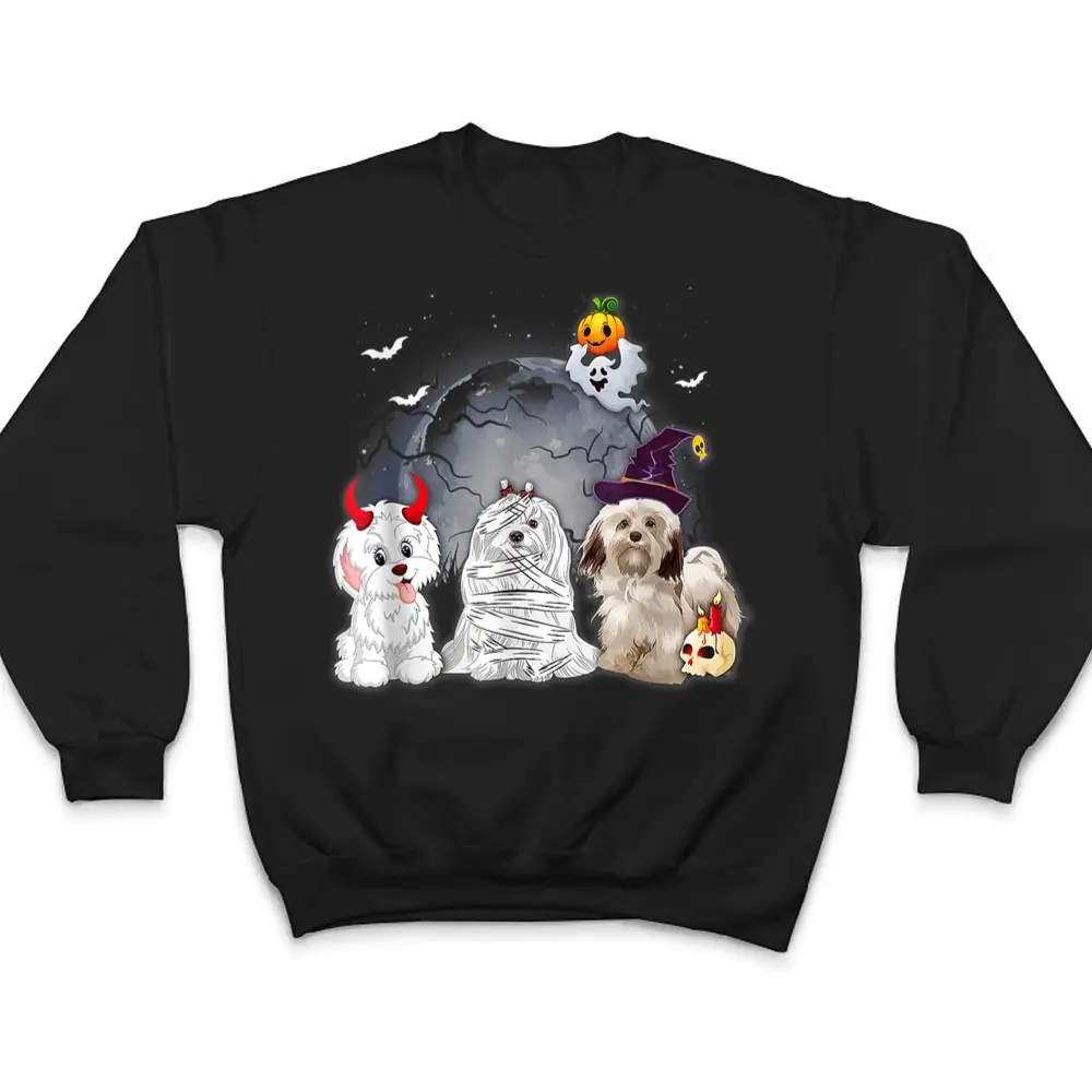 Three-Havaneses-Dog-in-The-Moon-Halloween-Costume-T-Shirt-4 Three Havaneses Dog in The Moon Halloween Costume T Shirt