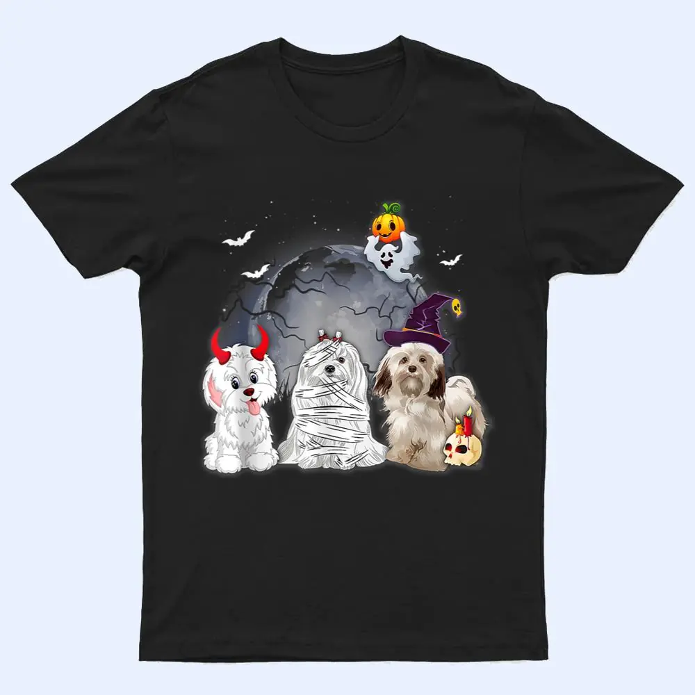 Three Havaneses Dog in The Moon Halloween Costume T Shirt Three Havaneses Dog in The Moon Halloween Costume T Shirt