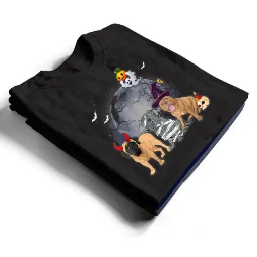 Three Mastiffs Dog in The Moon Halloween Costume T Shirt