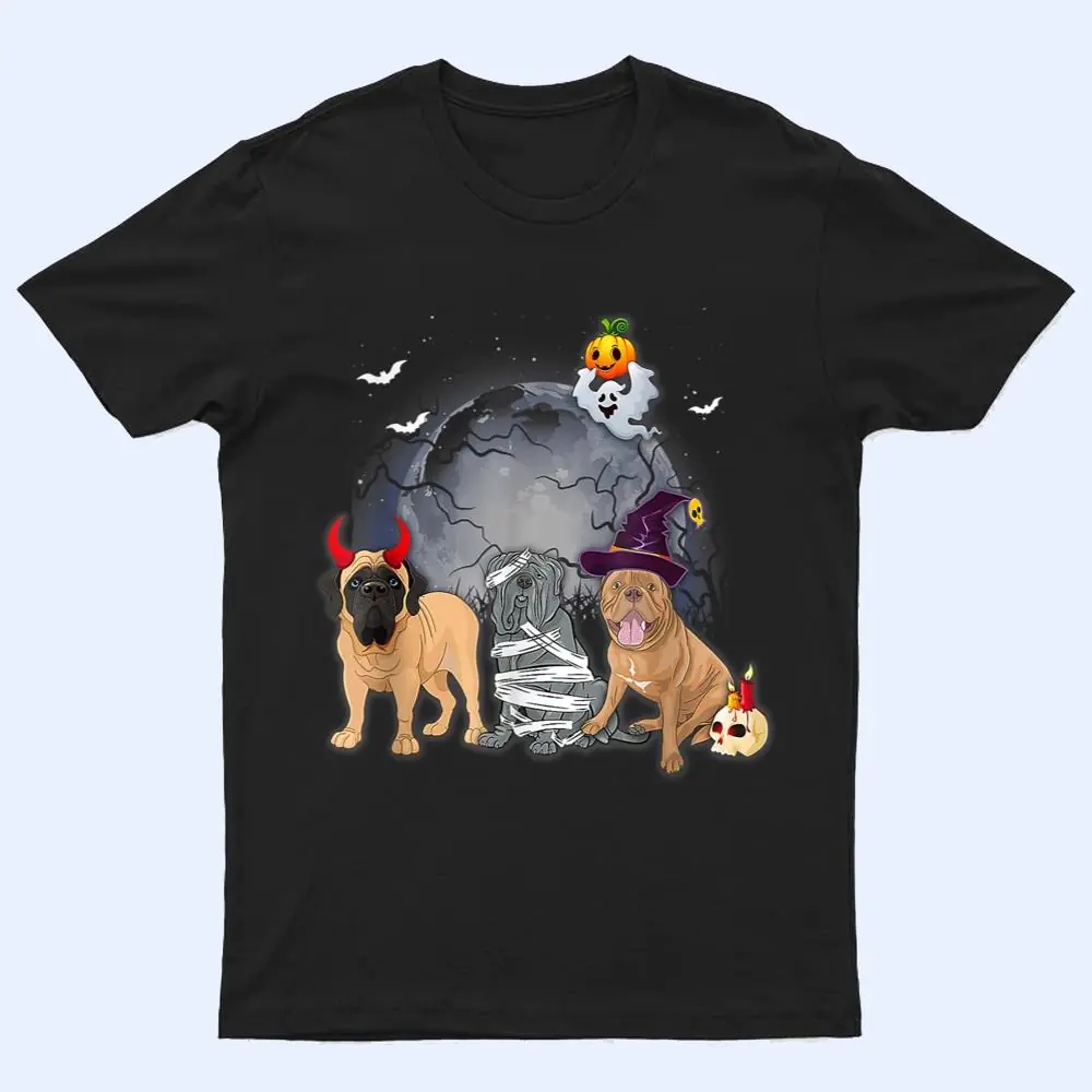 Three Mastiffs Dog in The Moon Halloween Costume T Shirt Three Mastiffs Dog in The Moon Halloween Costume T Shirt