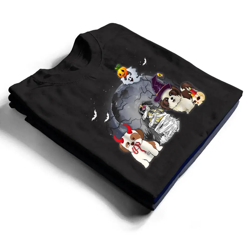 Three-Shih-Tzus-Dog-in-The-Moon-Halloween-Costume-T-Shirt-1 Three Shih Tzus Dog in The Moon Halloween Costume T Shirt