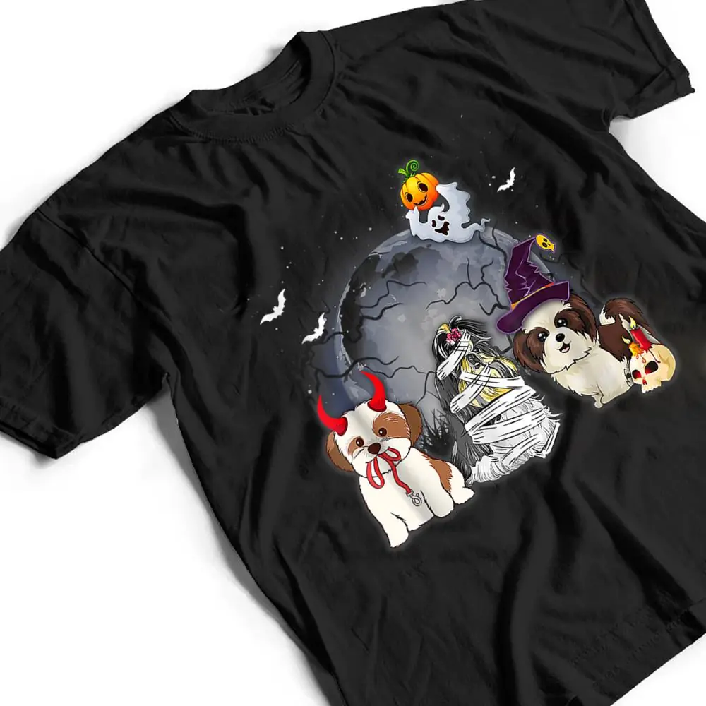 Three-Shih-Tzus-Dog-in-The-Moon-Halloween-Costume-T-Shirt-2 Three Shih Tzus Dog in The Moon Halloween Costume T Shirt