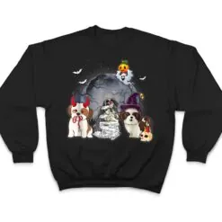 Three Shih Tzus Dog in The Moon Halloween Costume T Shirt Three Shih Tzus Dog in The Moon Halloween Costume T Shirt
