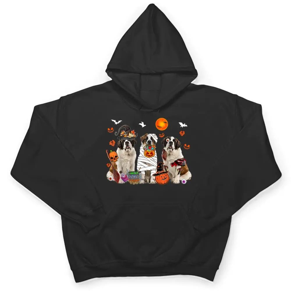 Three-St.-Bernard-Dogs-Witch-Scary-Mummy-Halloween-Zombie-T-Shirt-3 Three St. Bernard Dogs Witch Scary Mummy Halloween Zombie T Shirt