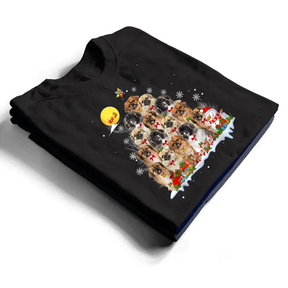 Tibetan-Spaniel-Dog-Lover-Matching-Santa-Christmas-Tree-T-Shirt-1 Tibetan Spaniel Dog Lover Matching Santa Christmas Tree T Shirt