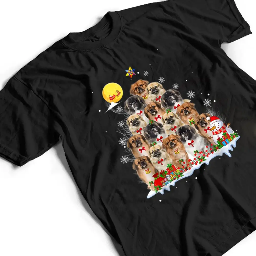 Tibetan-Spaniel-Dog-Lover-Matching-Santa-Christmas-Tree-T-Shirt-2 Tibetan Spaniel Dog Lover Matching Santa Christmas Tree T Shirt