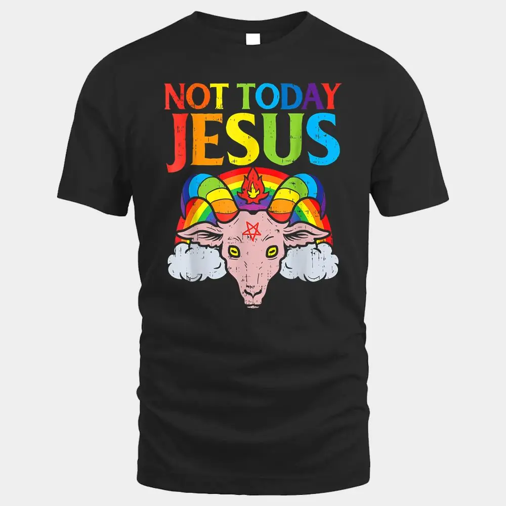 Today Not Jesus Satan Goat Satanic Rainbow Satanism