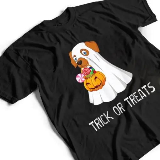 Trick Or Treats Funny Ghost Dog Cute Halloween ns Girls T Shirt