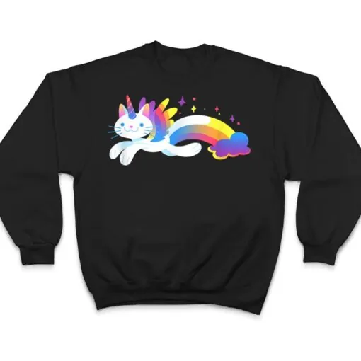 Unicorn Kitty Rainbow - Flying Unicat Caticorn T Shirt