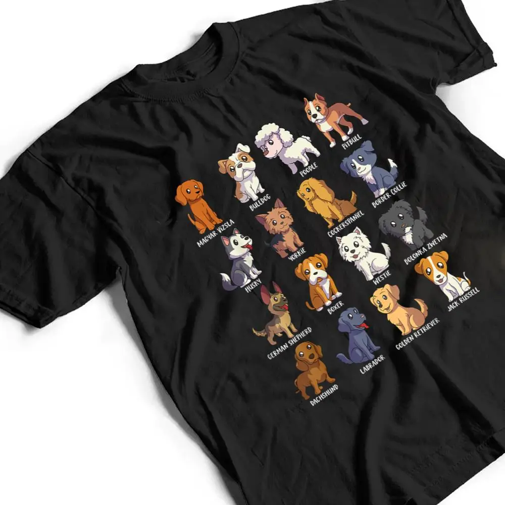 Various-Kawaii-Cartoon-Dogs-Dog-Breeds-T-Shirt-2 Various Kawaii Cartoon Dogs - Dog Breeds T Shirt
