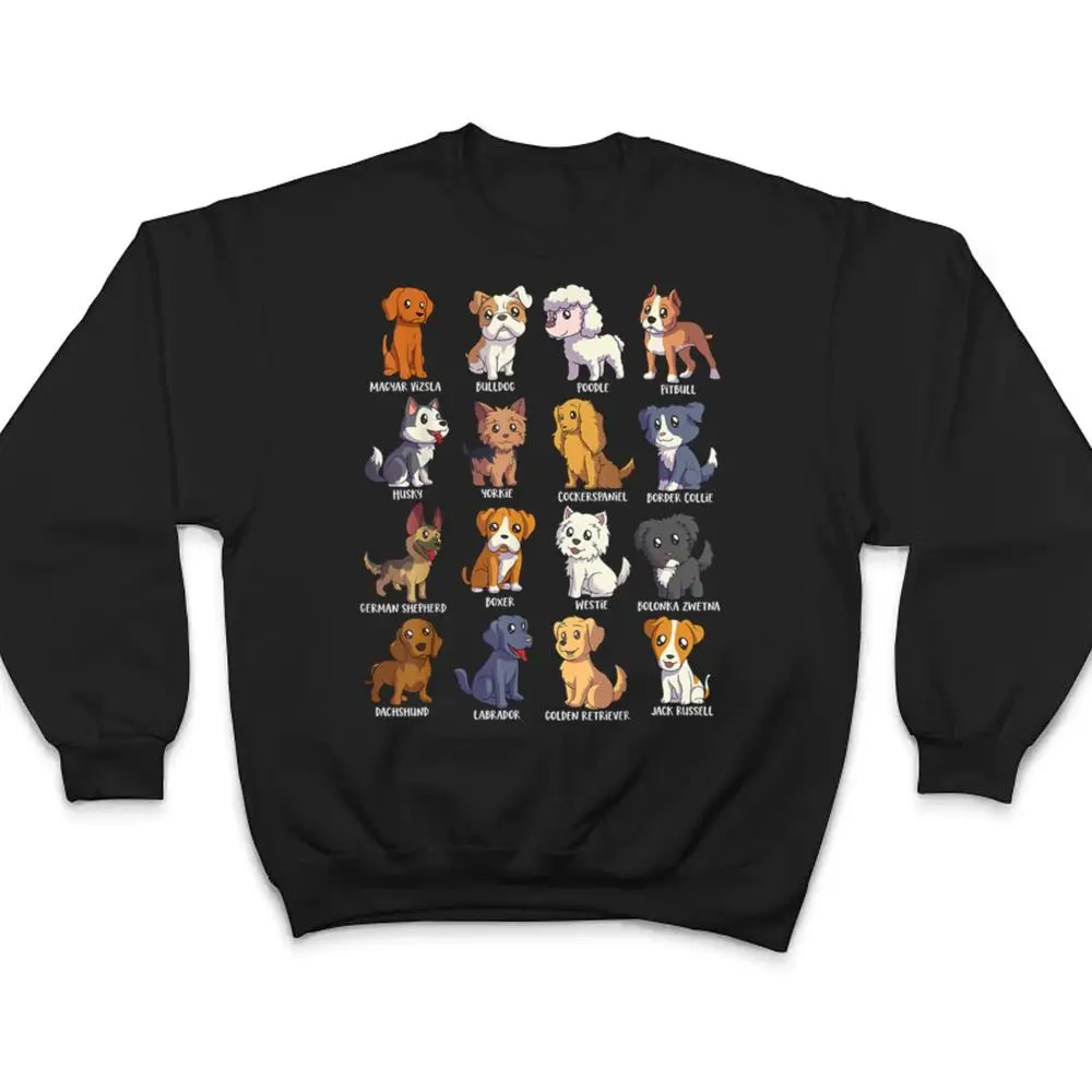 Various-Kawaii-Cartoon-Dogs-Dog-Breeds-T-Shirt-4 Various Kawaii Cartoon Dogs - Dog Breeds T Shirt