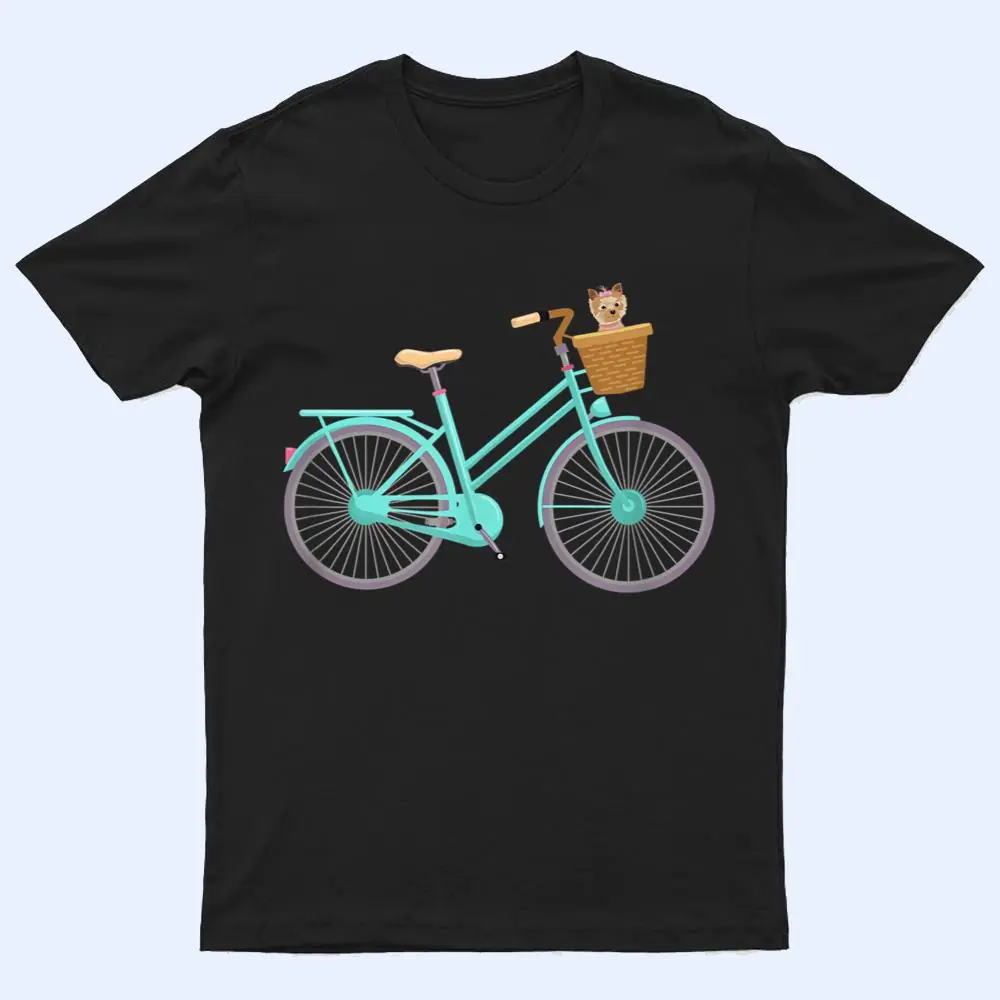 Vintage Antique Bicycle Adorable Puppy Dog In Basket T Shirt Vintage Antique Bicycle Adorable Puppy Dog In Basket T Shirt