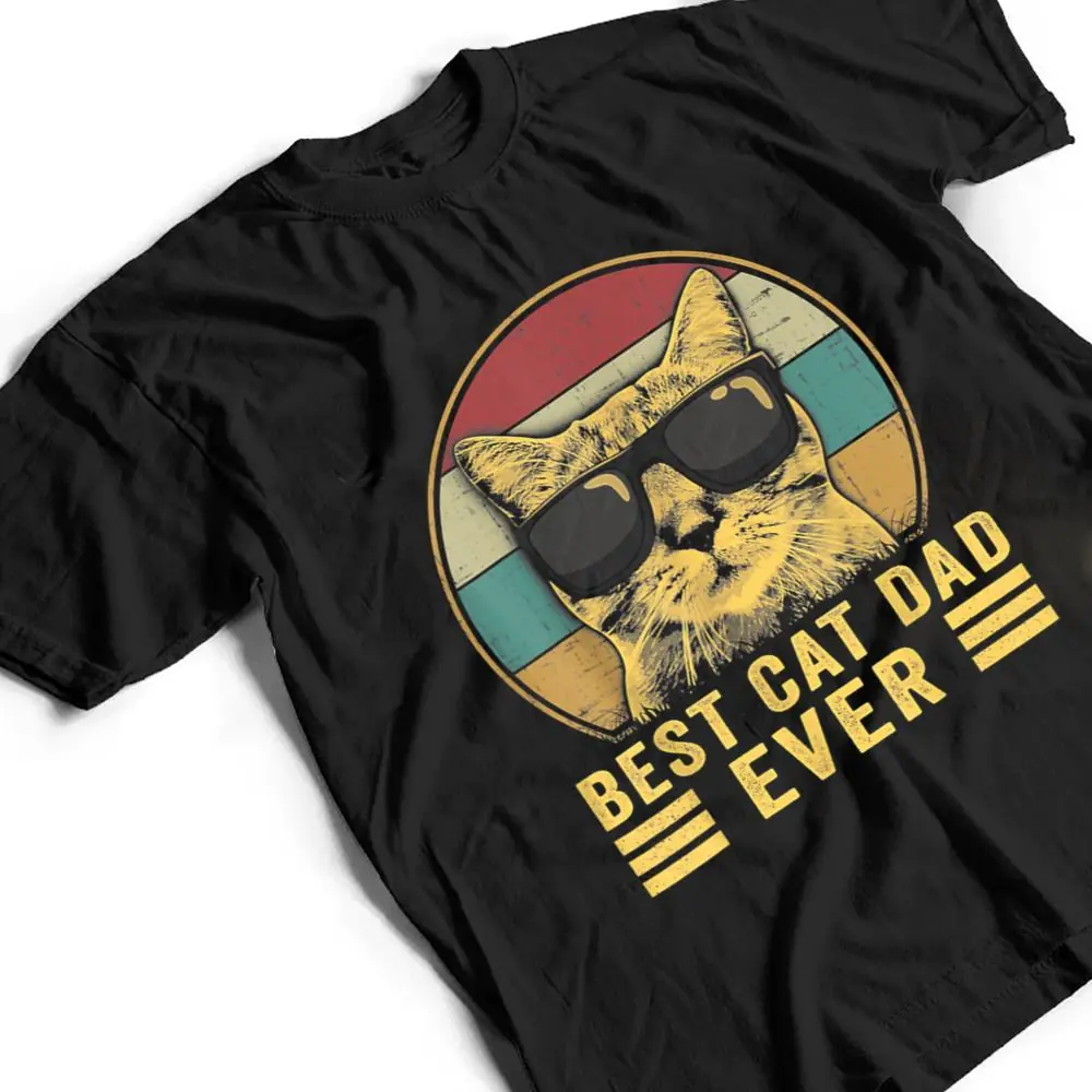 Vintage-Best-Cat-Dad-Ever-Bump-Fit-T-Shirt-2 Vintage Best Cat Dad Ever Bump Fit T Shirt