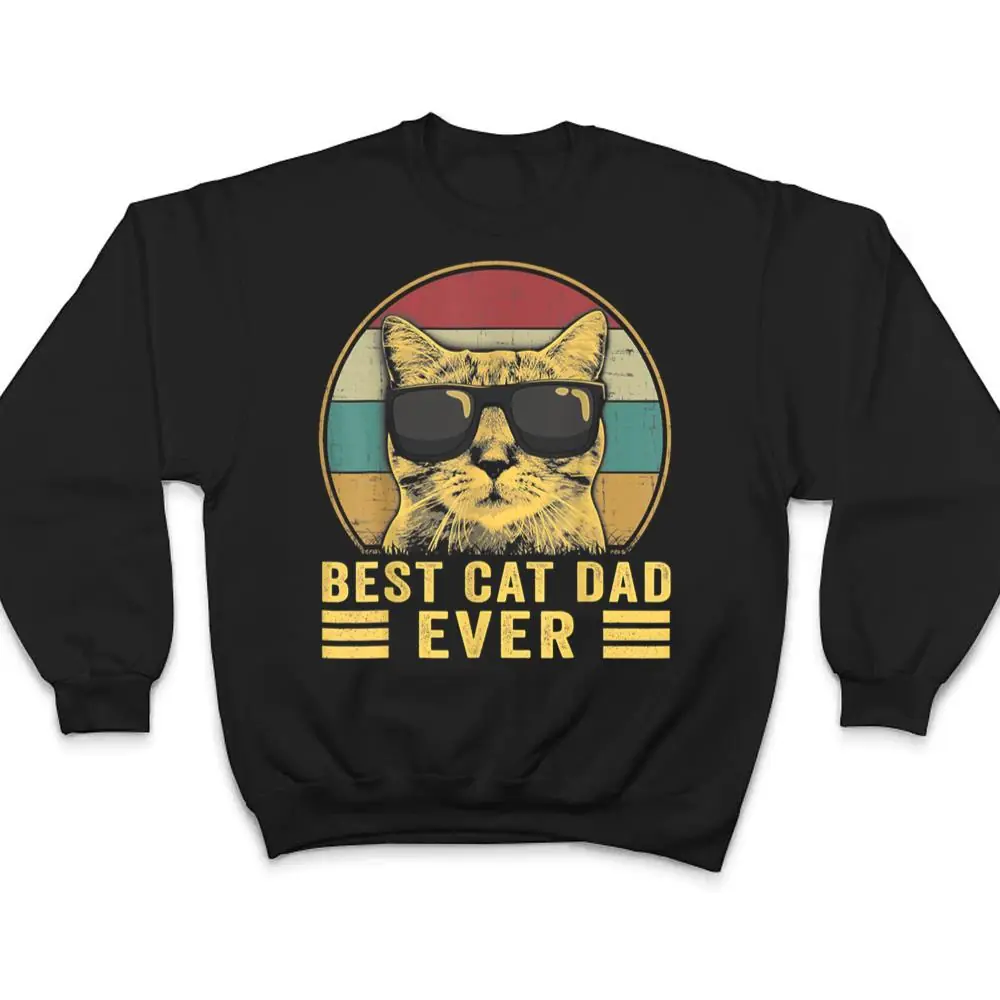 Vintage-Best-Cat-Dad-Ever-Bump-Fit-T-Shirt-4 Vintage Best Cat Dad Ever Bump Fit T Shirt