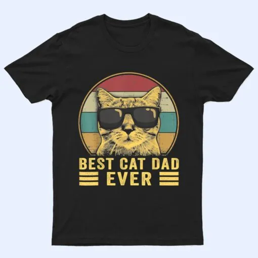Vintage Best Cat Dad Ever Bump Fit T Shirt