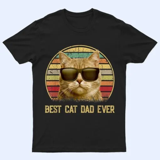 Vintage Best Cat Dad Ever  Cat Daddy Gift T Shirt