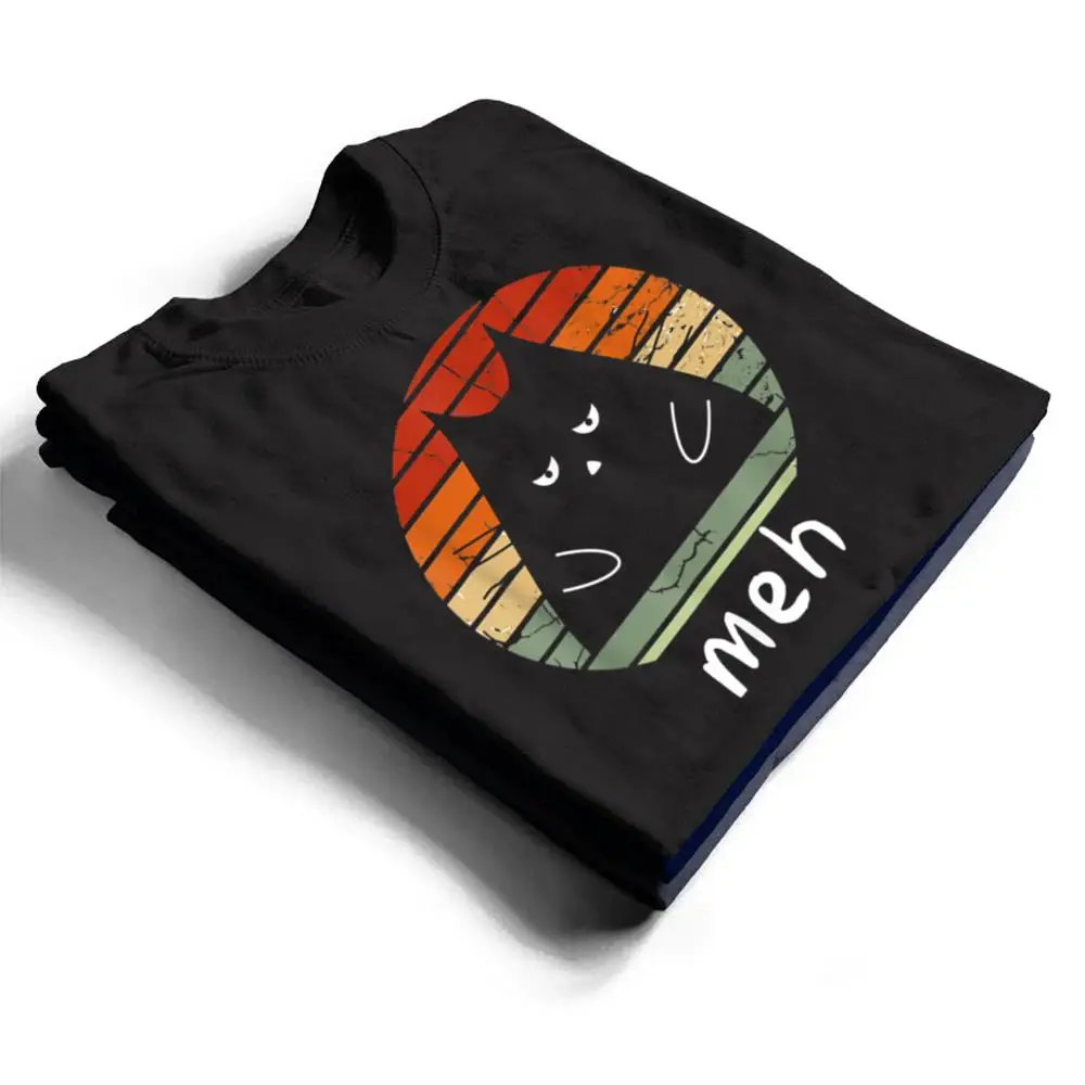 Vintage-Black-Cat-Meh-Cat-Meow-Kitty-Cat-Lover-T-Shirt-1 Vintage Black Cat Meh Cat Meow Kitty Cat Lover T Shirt