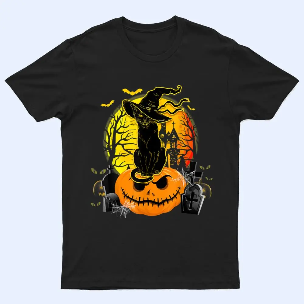 Vintage Black Cat Witch Scary Halloween Costume Kids Boys T Shirt Vintage Black Cat Witch Scary Halloween Costume Kids Boys T Shirt