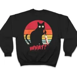 Vintage Cat What Funny Murderous Black Cat With Knife T Shirt Vintage Cat What Funny Murderous Black Cat With Knife T Shirt